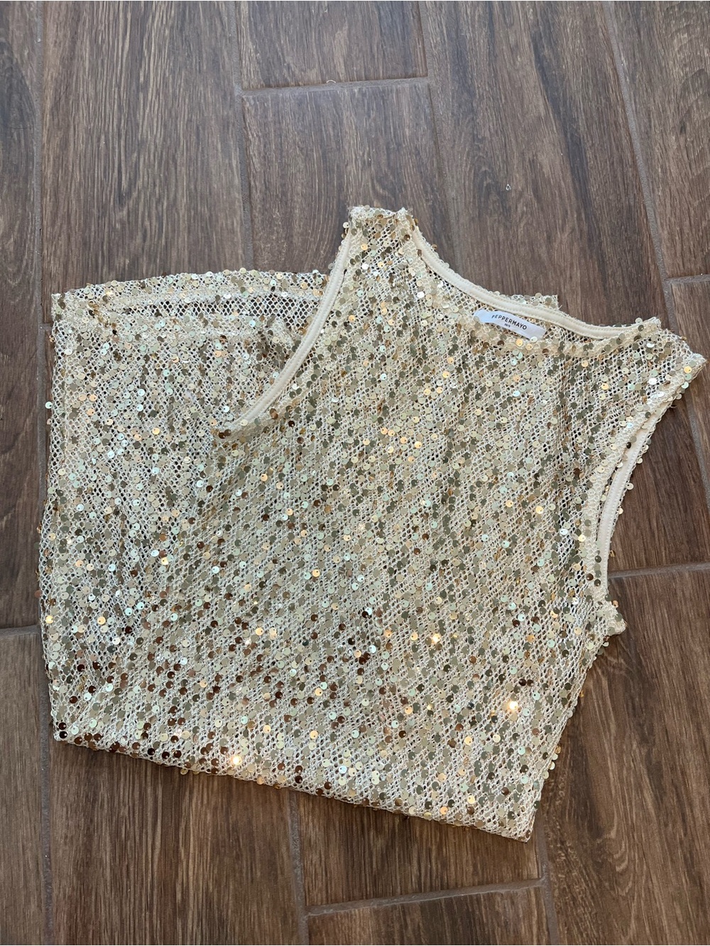 Peppermayo Gold Sequin Sleeveless Mini Dress